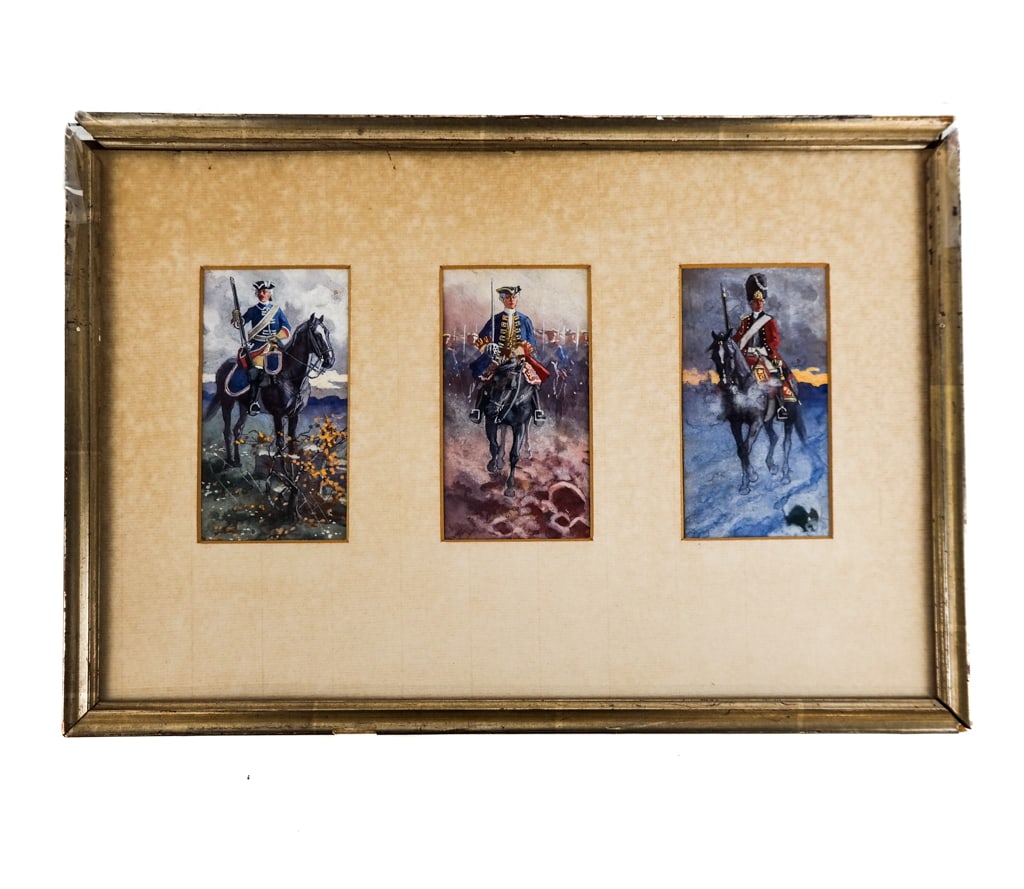 British Cavalry Officers - Watercolors, 3 (1 of 6)