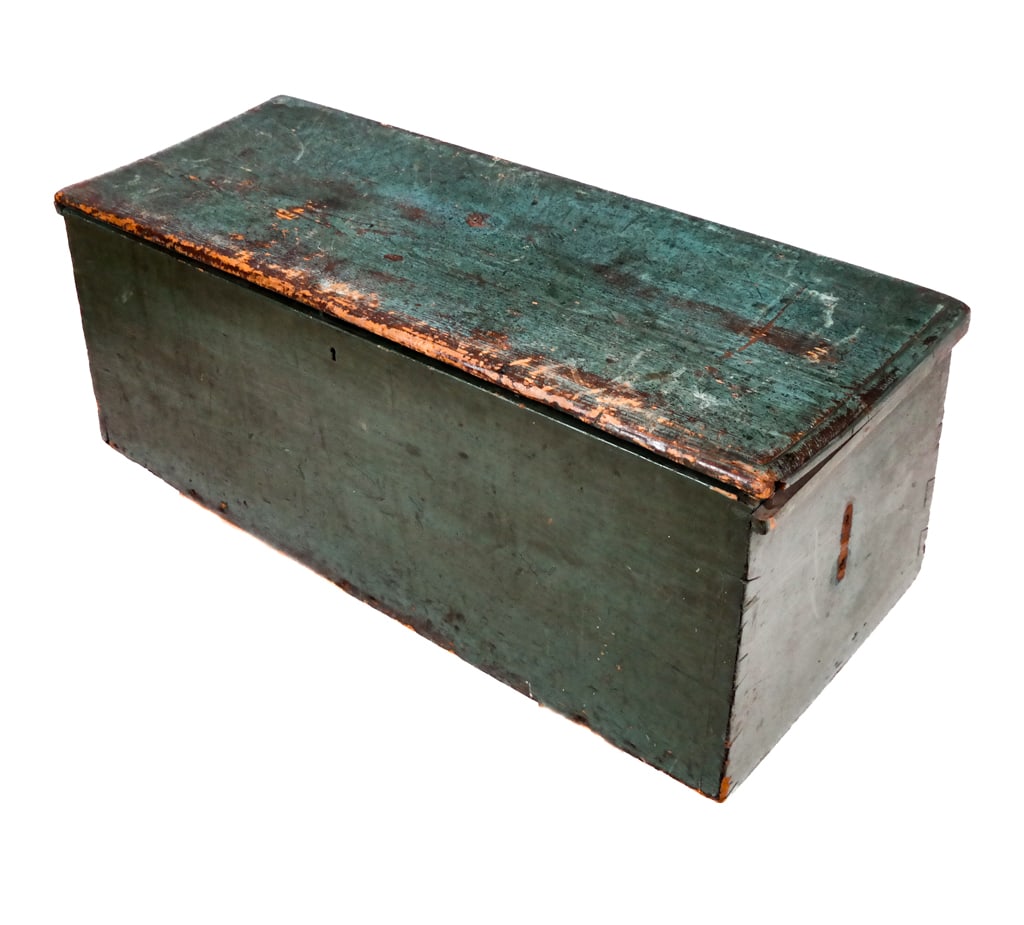 19th C. Green-Painted Quilt Chest (1 of 9)