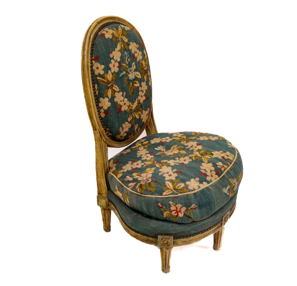 Louis XVI-Style Painted Slipper Chair (1 of 10)