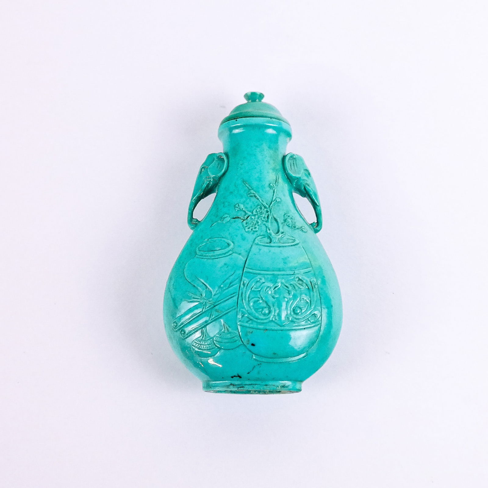 Chinese Carved Turquoise Snuff Bottle (1 of 9)