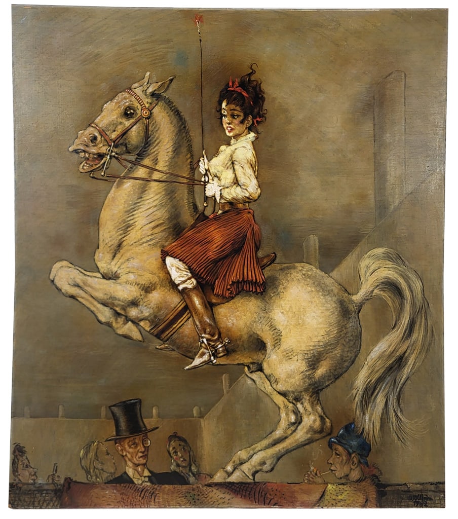 Wollheim H. GERT: Girl on Horse - Oil on Board (1 of 11)