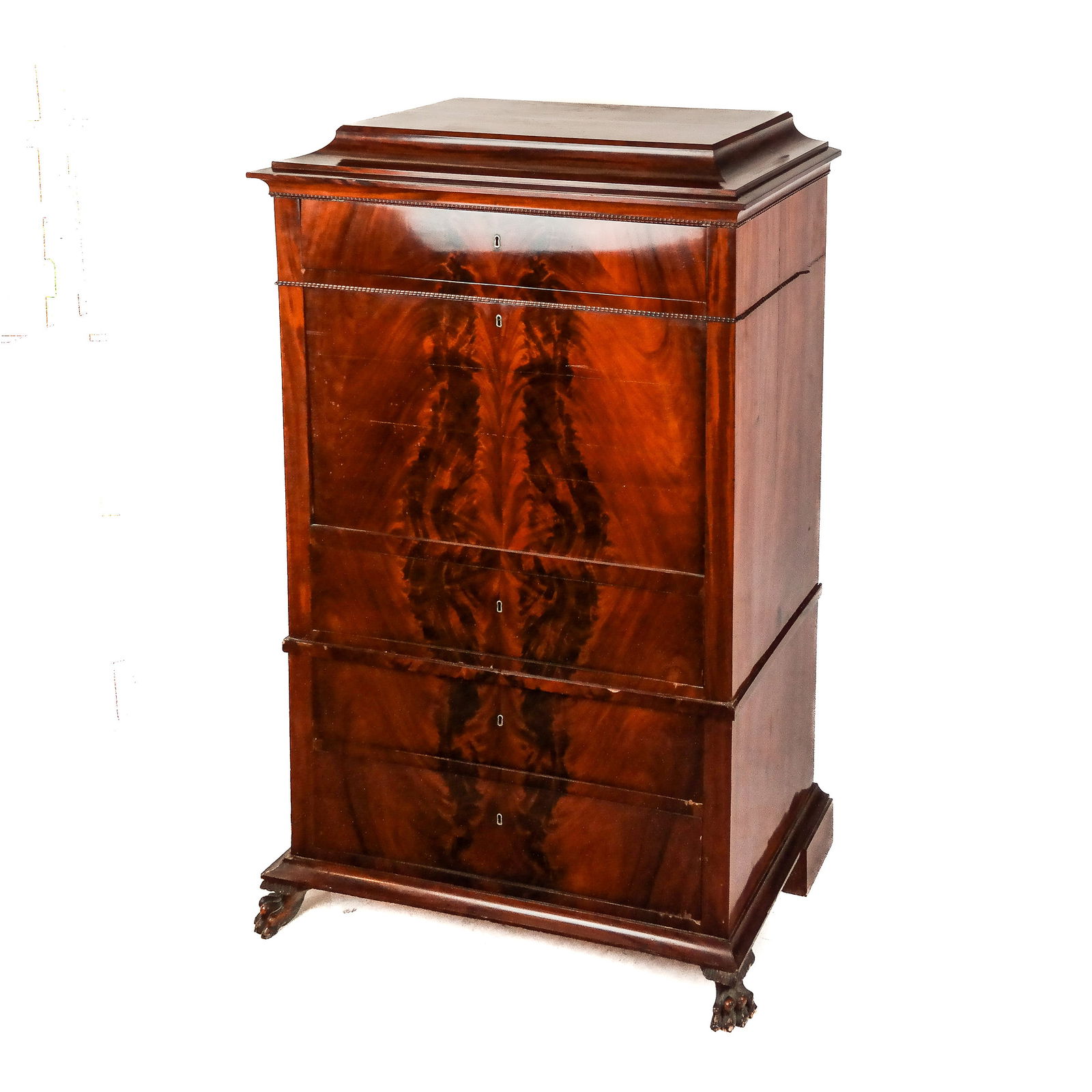 Antique Flame Mahogany Secretaire Abattant (1 of 12)