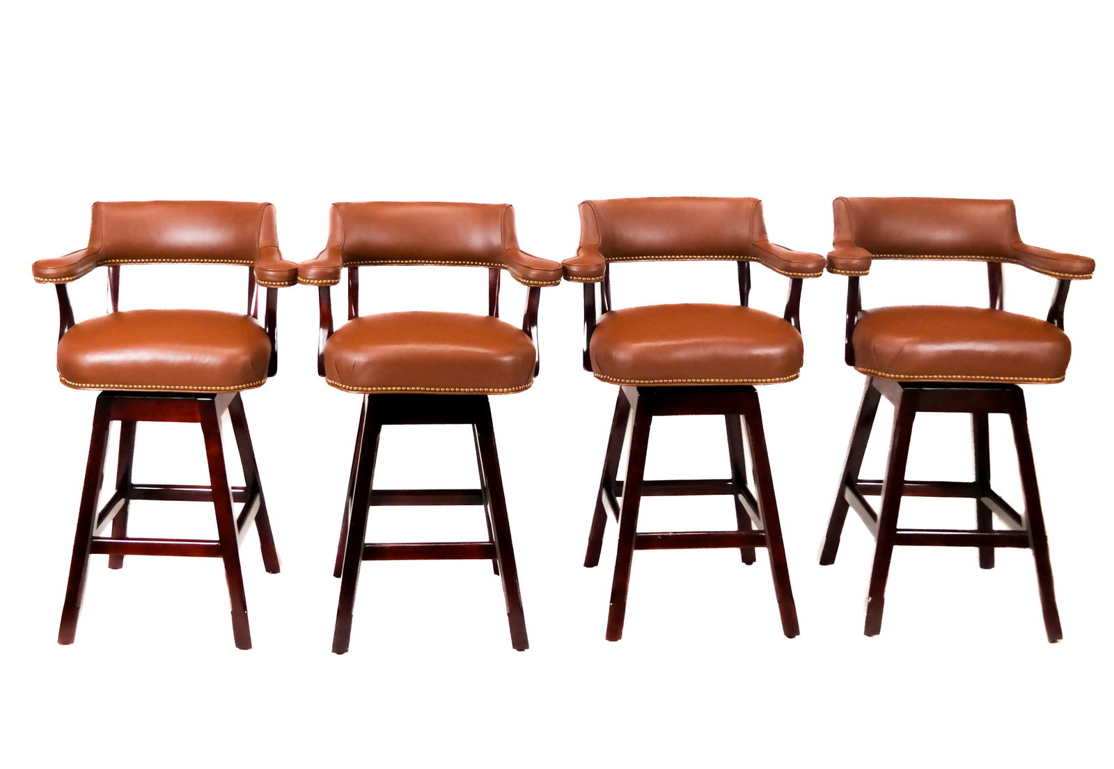 Mayfield Leather Set of Bar Stools (4) (1 of 9)