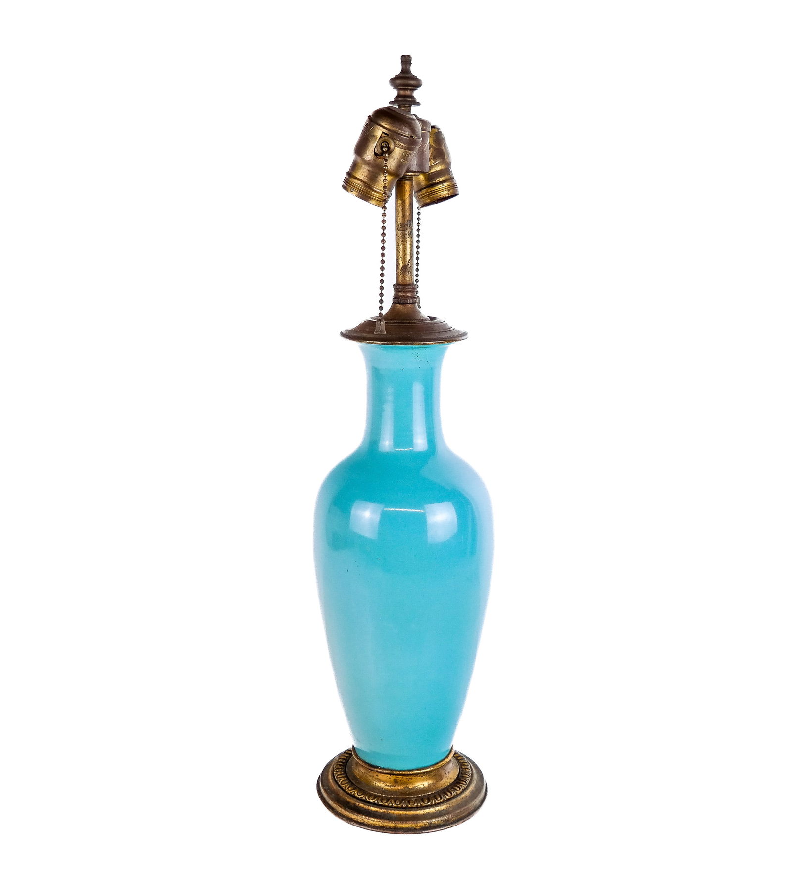 Antique Chinese Turquoise Vase Mounted as a Lamp (1 of 9)