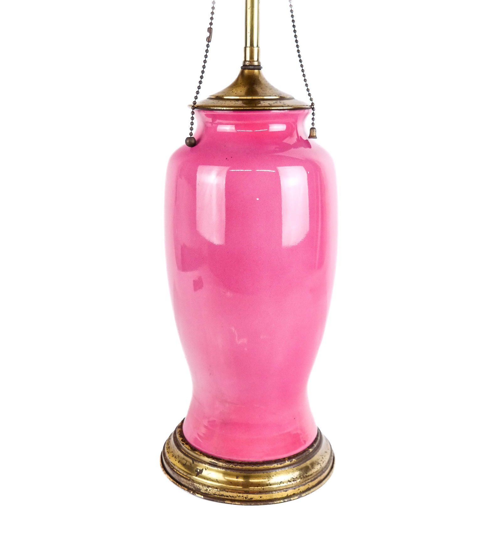 Chinese Pink Ceramic Vase Mounted as a Lamp (1 of 7)