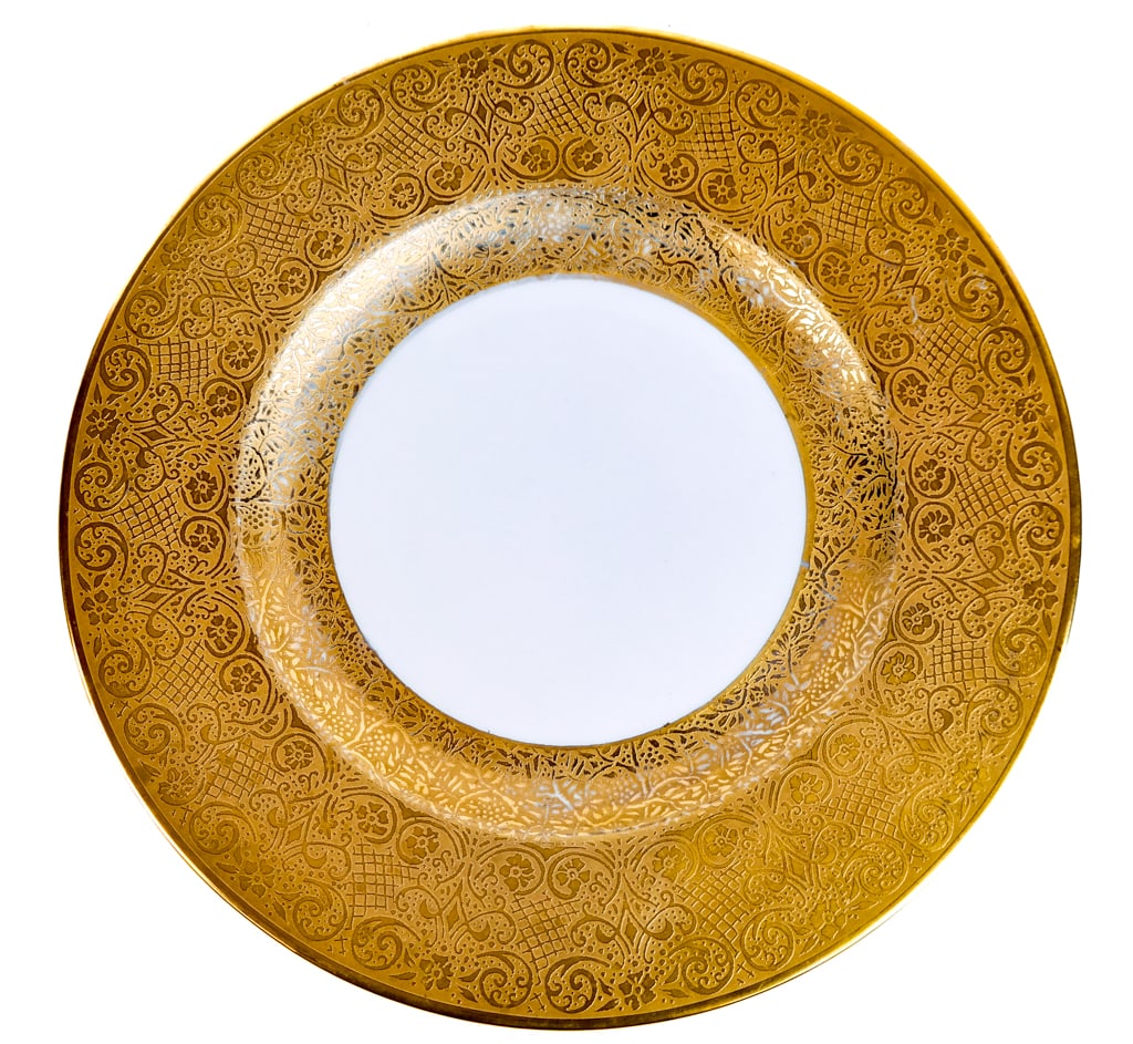 Hutchenruether Gilt Decorated Dinner Plates (12) (1 of 10)