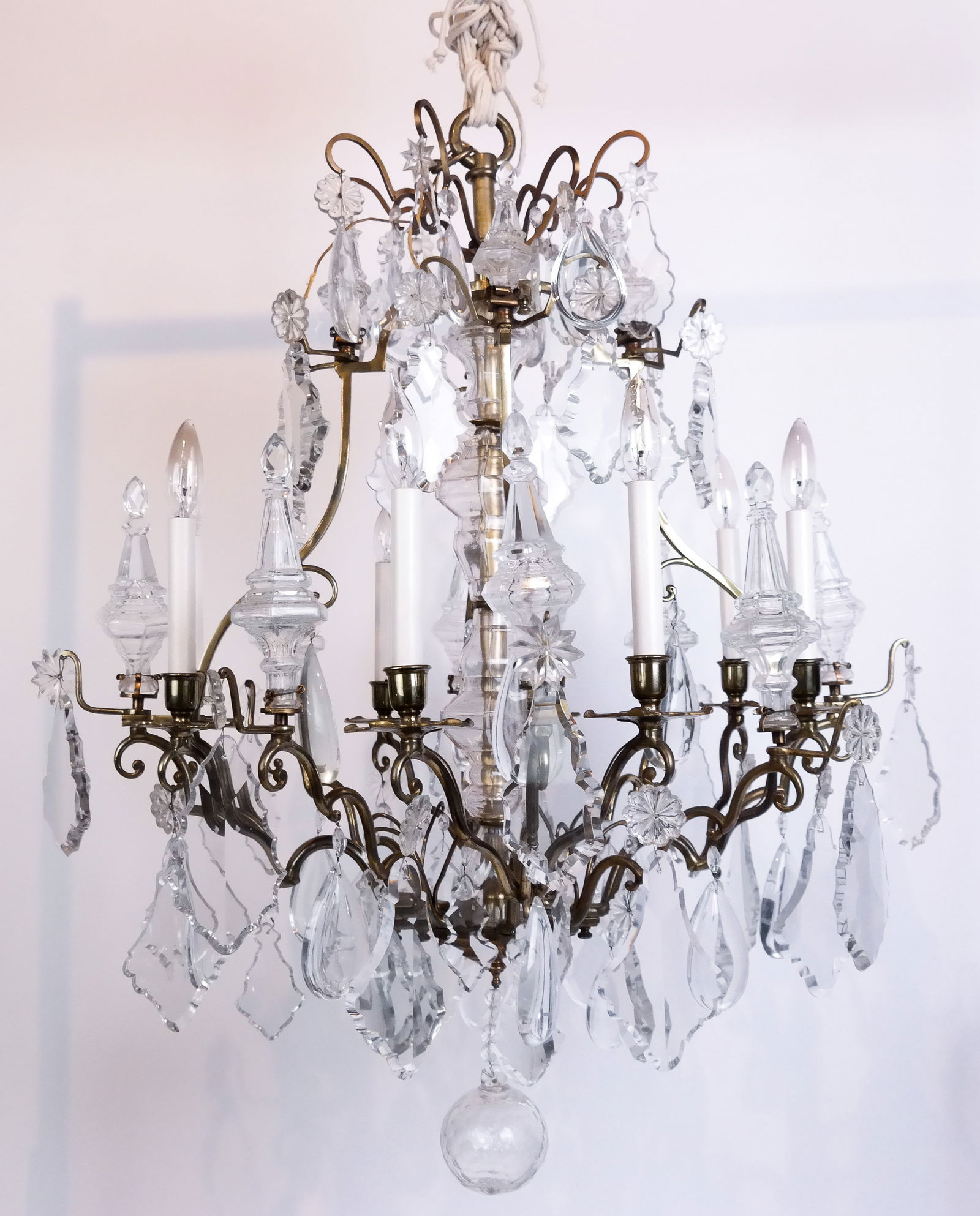 French Crystal and Gilt Metal Chandelier (1 of 11)