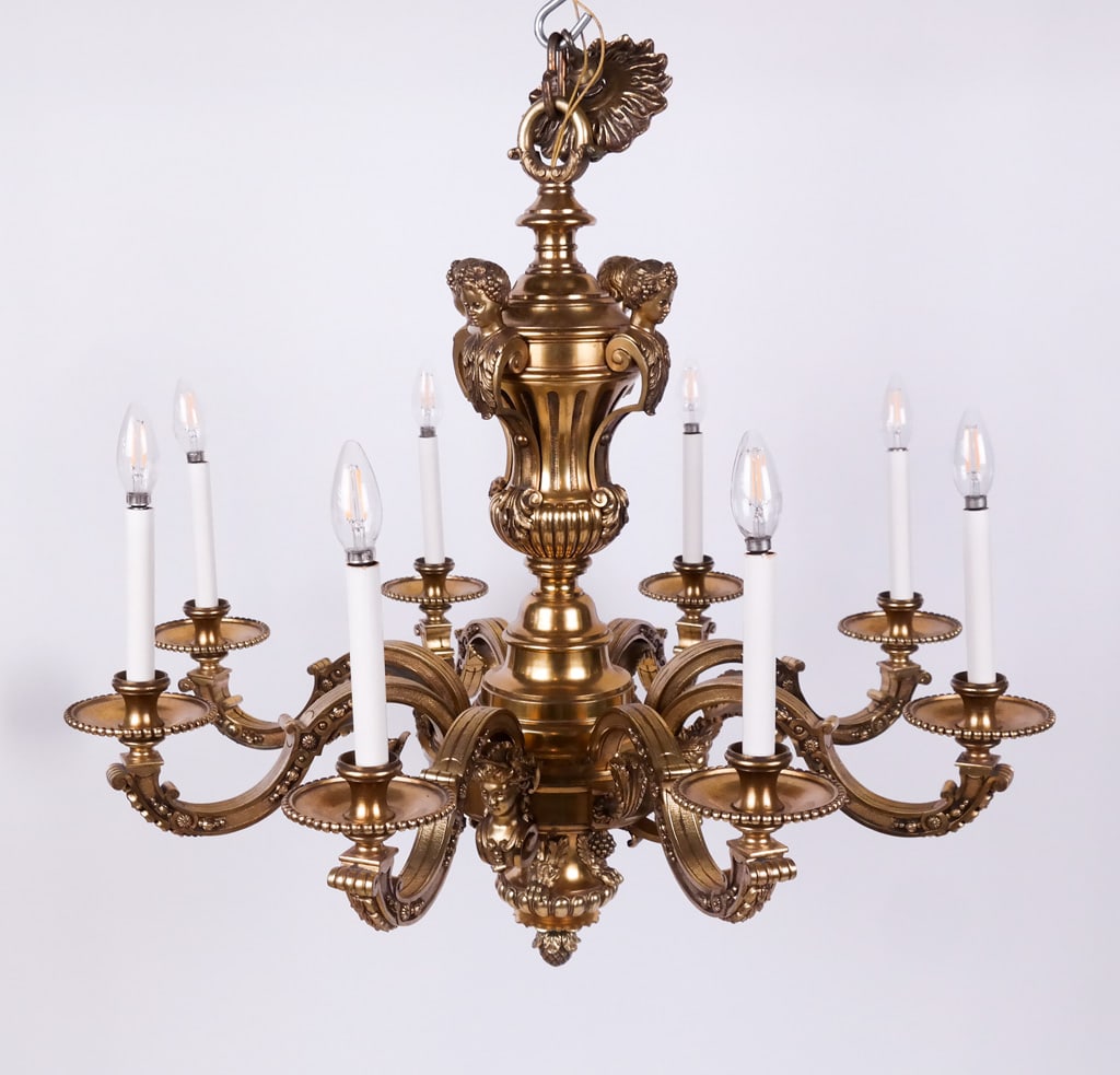 Monumental 8-Light Louis XV All Bronze Chandelier (1 of 20)