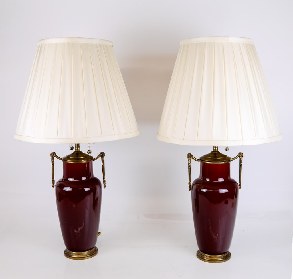 Pair of Chinese Oxblood Table Lamps (1 of 10)