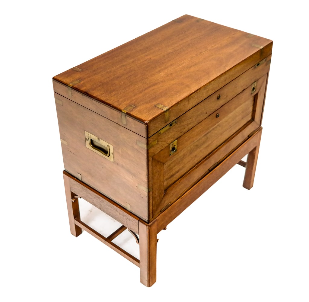 English Regency Small Campaign Chest-on-Stand (1 of 13)