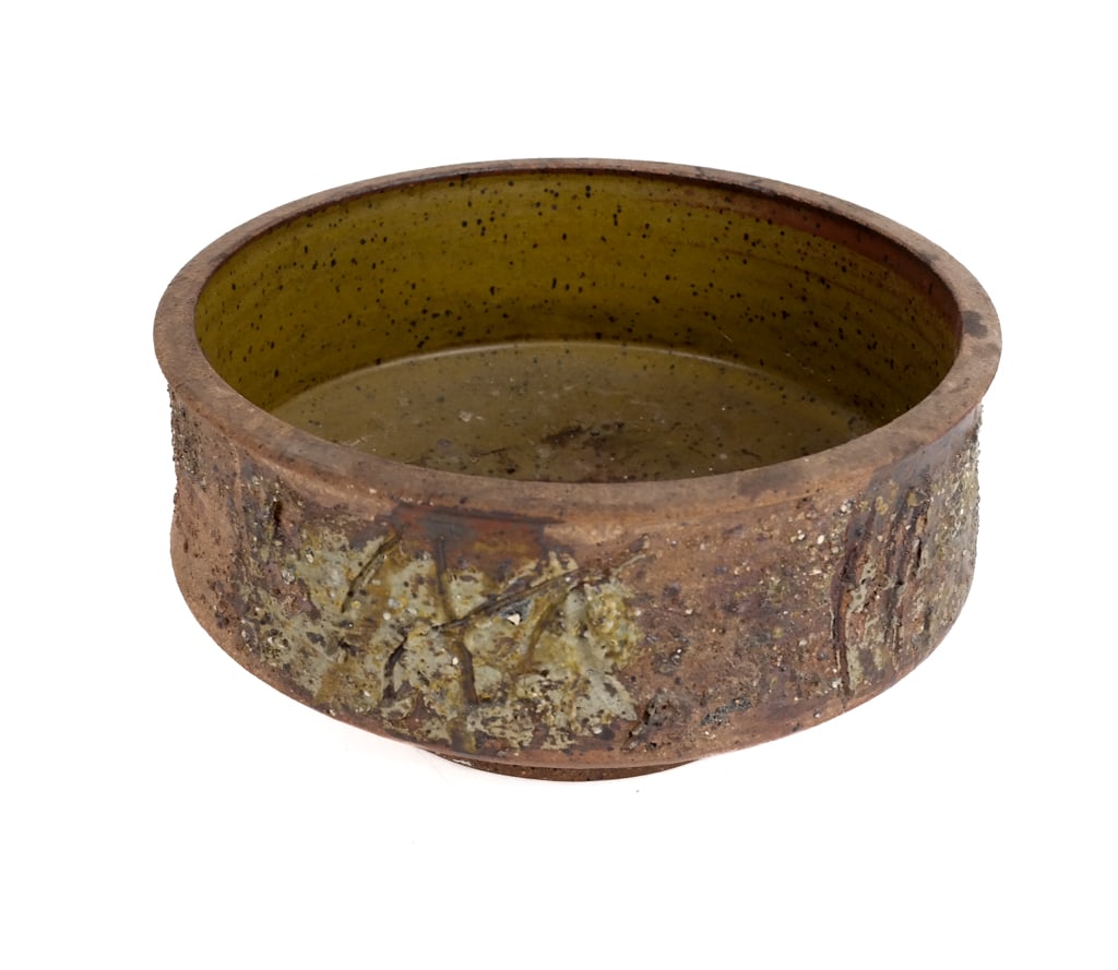 Decorated Ceramic Footed Bowl (1 of 6)