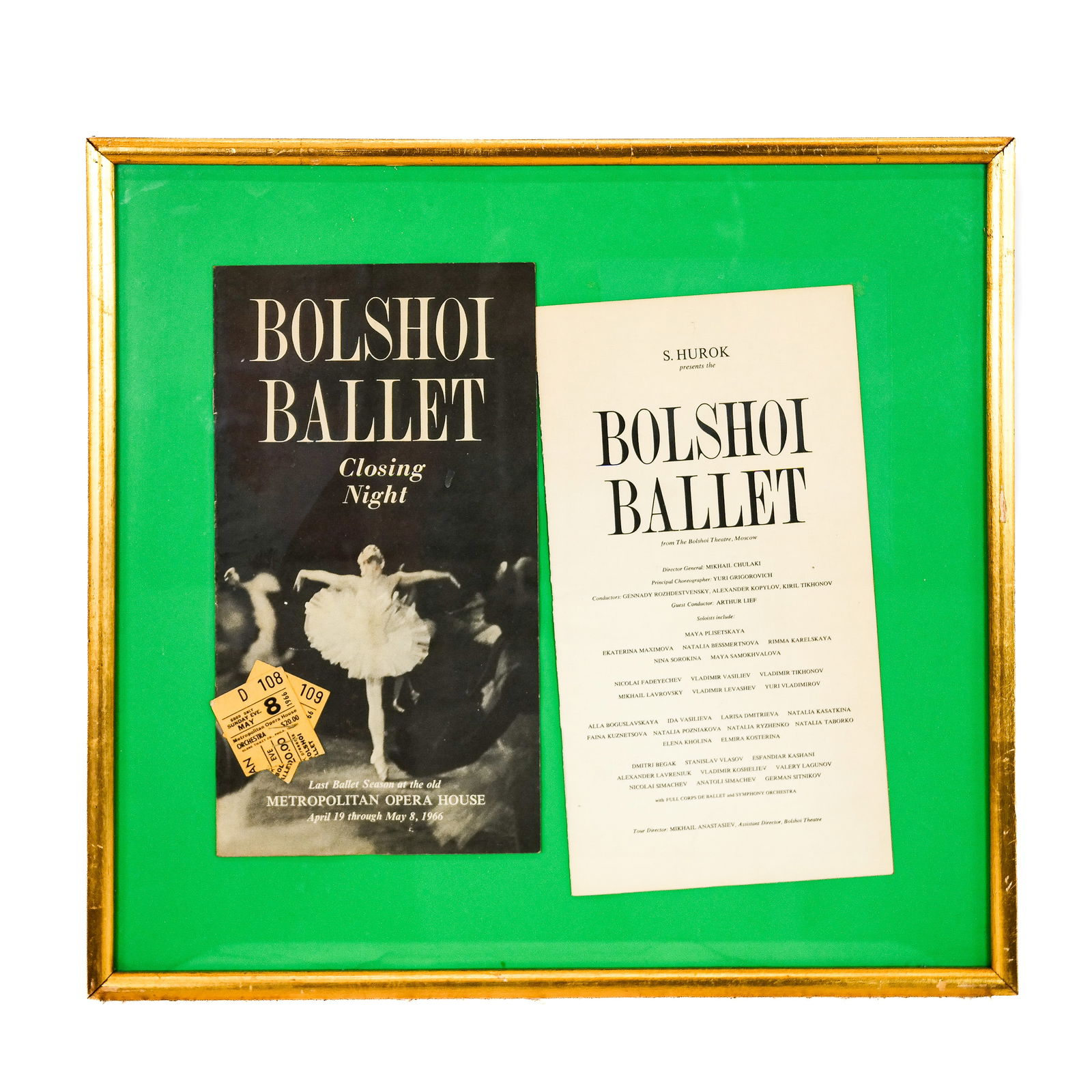 1966 Playbill for Bolshoi Ballet at the Met Opera (1 of 9)