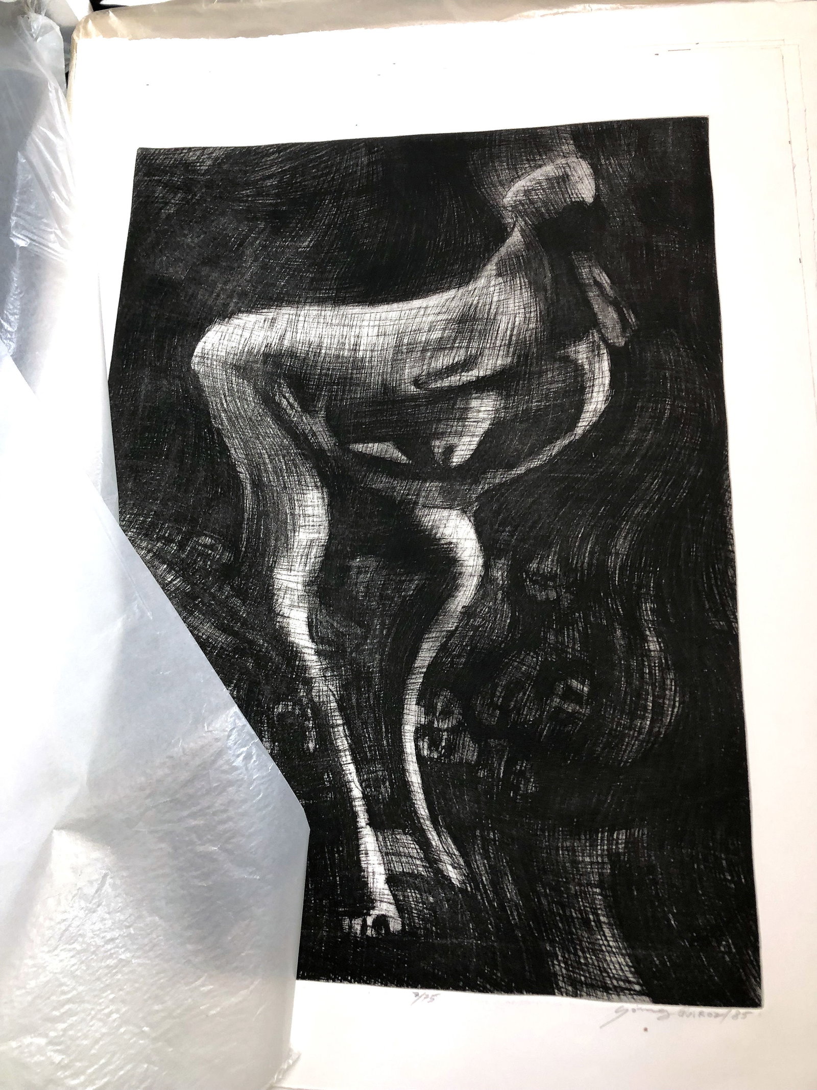 Estate of Juan Gomez Quiroz: Group of 23 Abstract Prints Lithographs: Collection of Prints from the estate of Juan Manuel Gomez-Quiroz (Chilean, 1939-2021) group of 23 black and white abstract lithographs depicting grotesque figures and nude dancers. All signed lower ri
