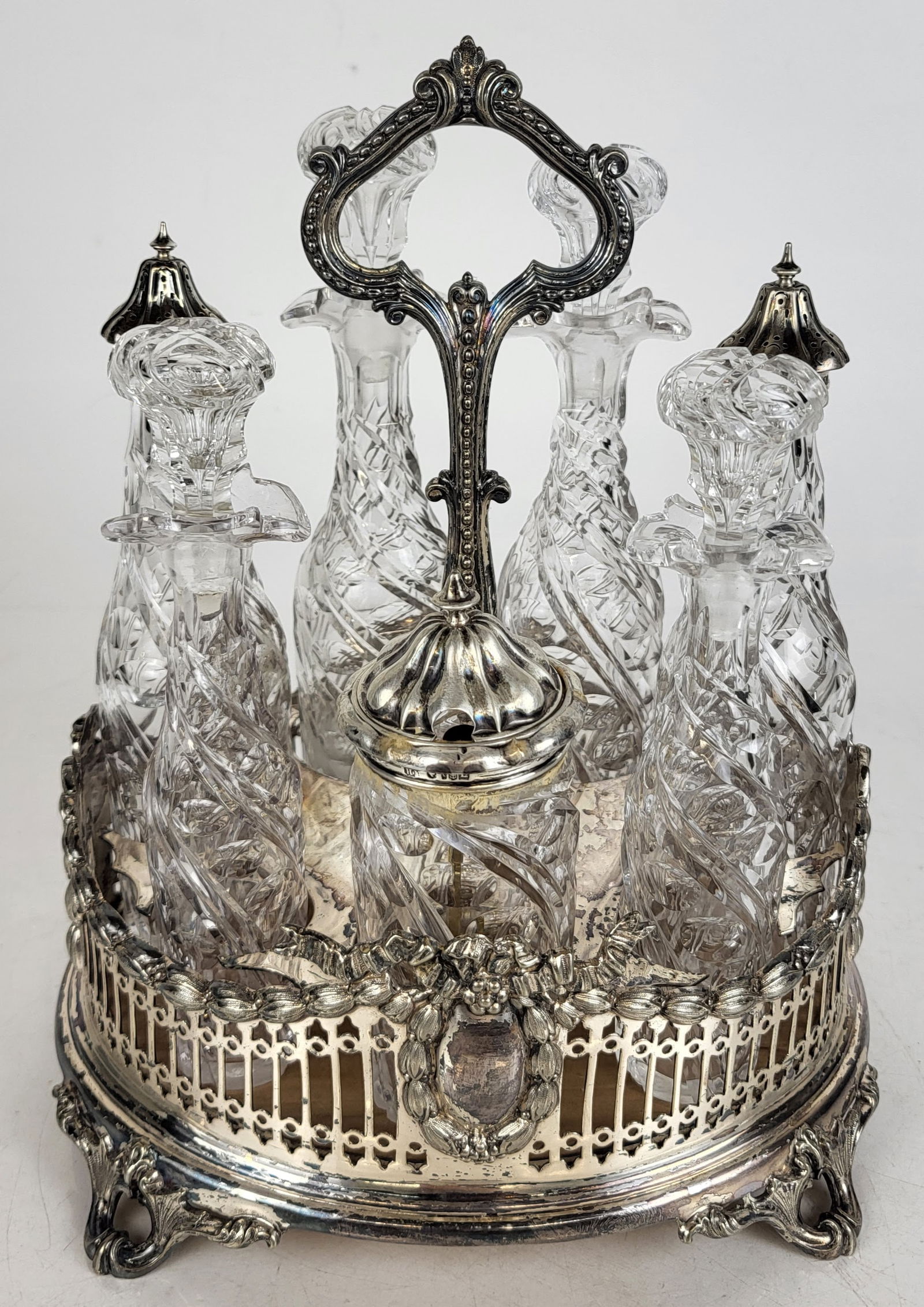 Silver Plate, English Silver & Crystal Cruet Set (1 of 20)