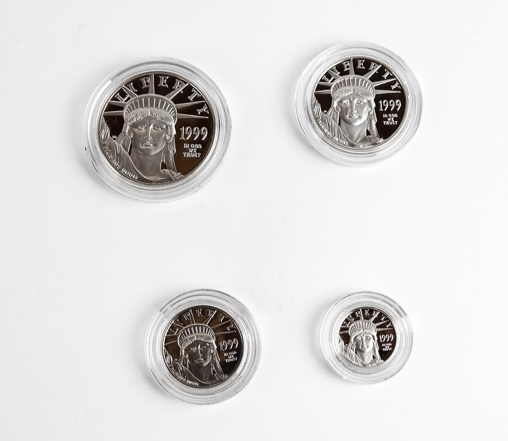 1998 American Eagle Platinum Proof 4枚セット 2000-W 4-Coin Proof American Platinum Eagle Set (w/Box & COA