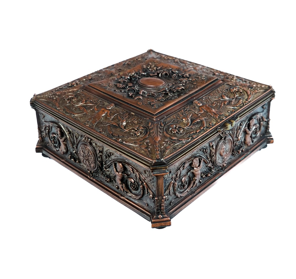 French Relief-Decorated Bronze Box (1 of 10)