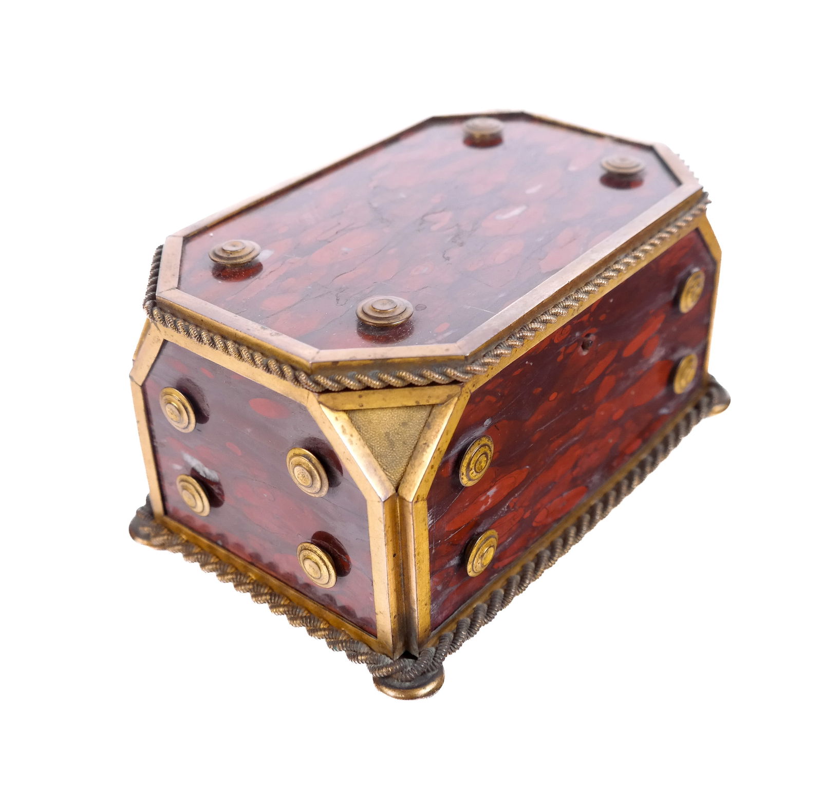 Marble & Bronze Footed Box Casket (1 of 10)