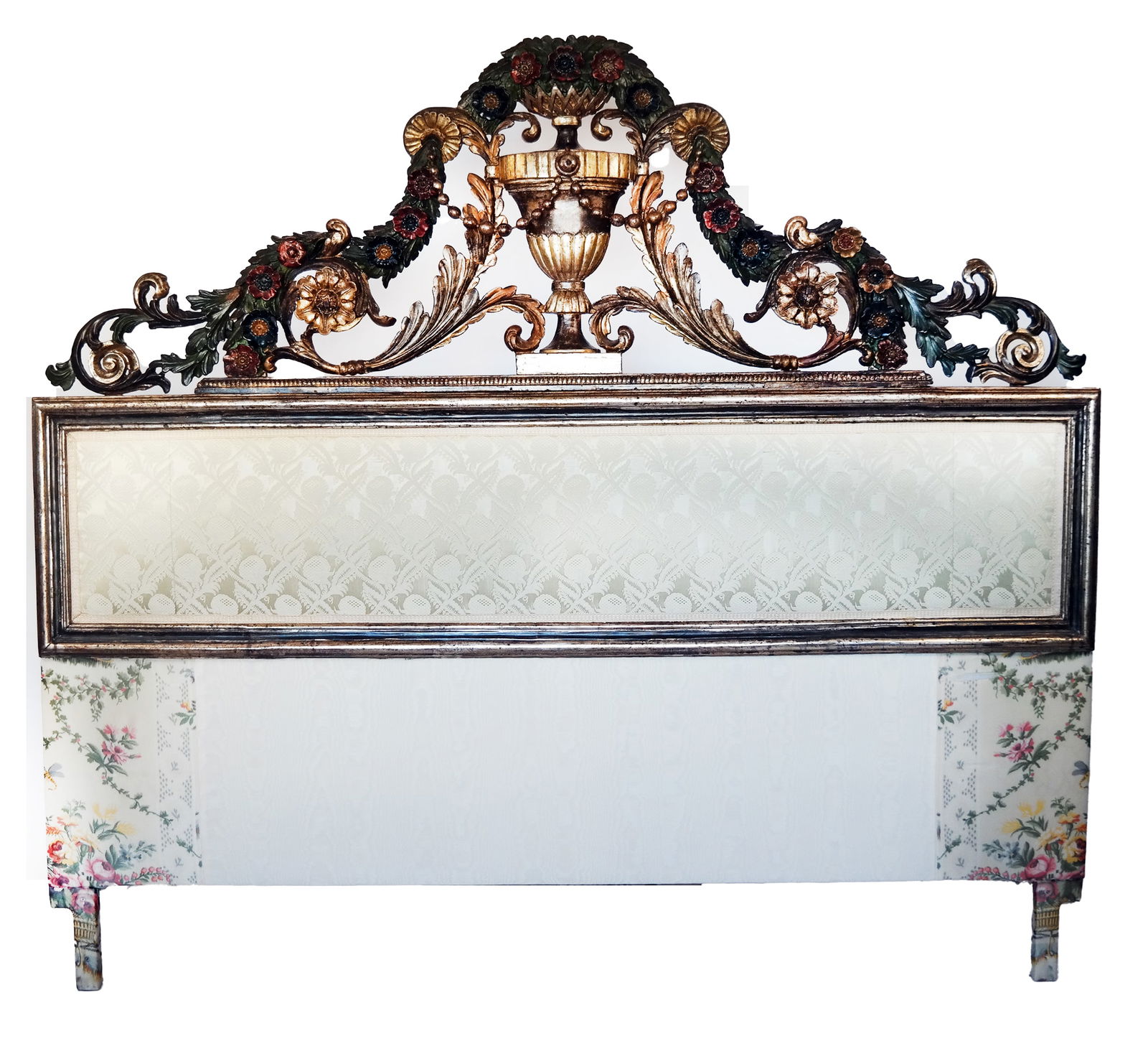 Venetian Polychrome Ornate Carved Headboard (1 of 11)