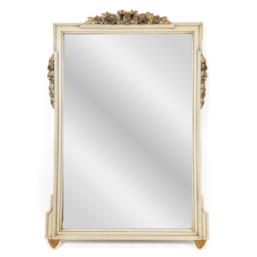 Victorian Carved, Painted & Gilt Decorated Mirror (1 of 7)