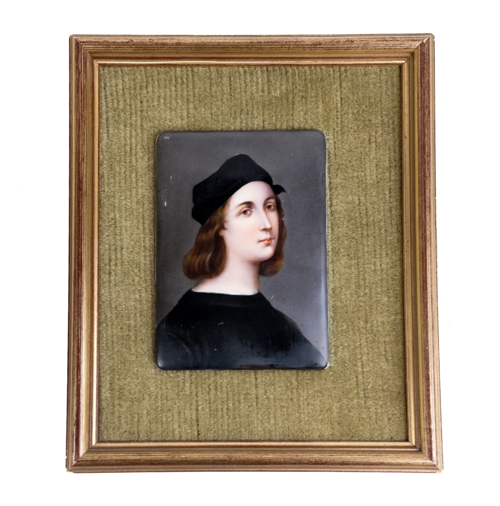 Framed German Hand-painted Plaque (1 of 4)