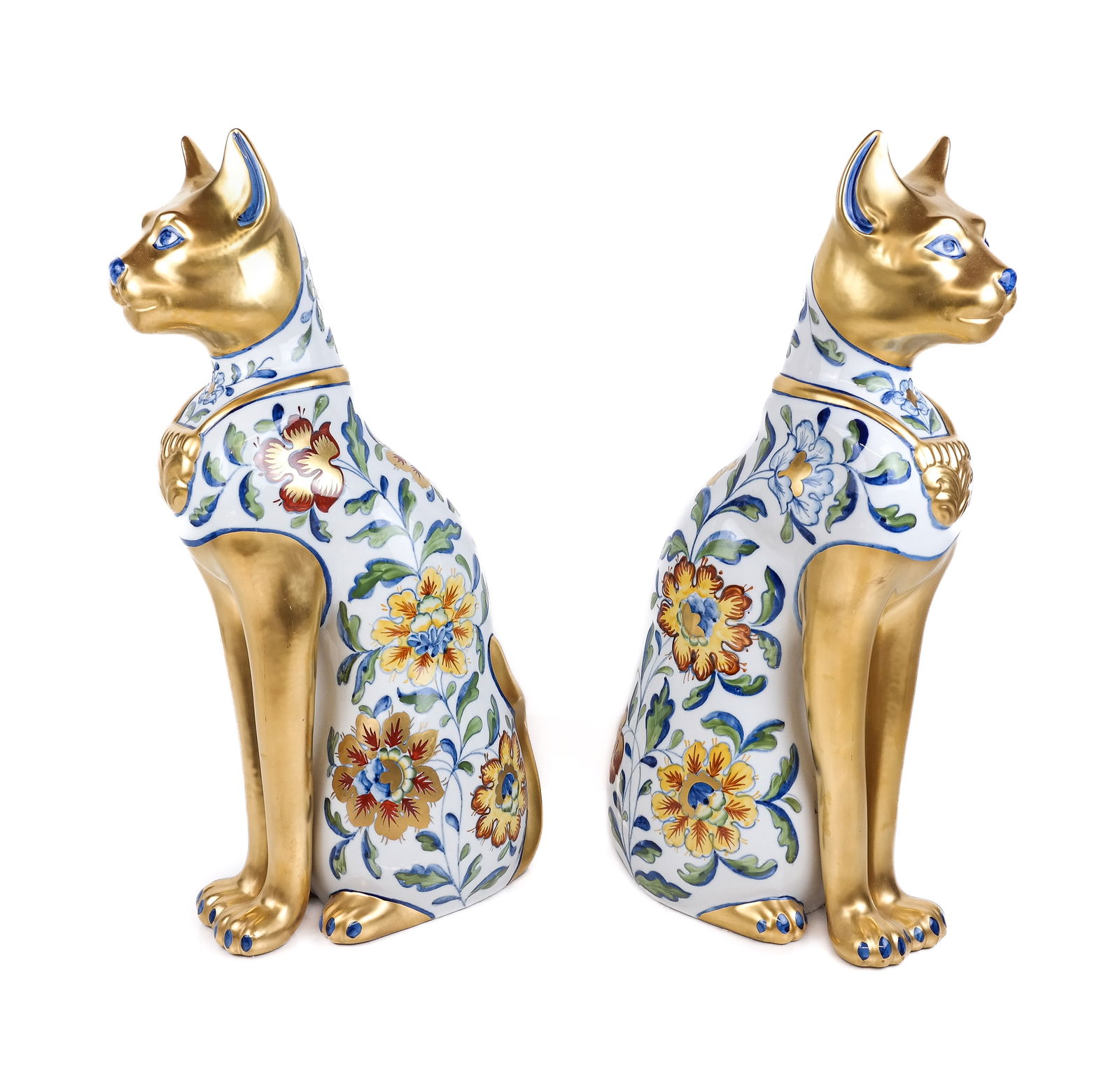 Pair of Egyptian Inspired Porcelain Cats (1 of 10)