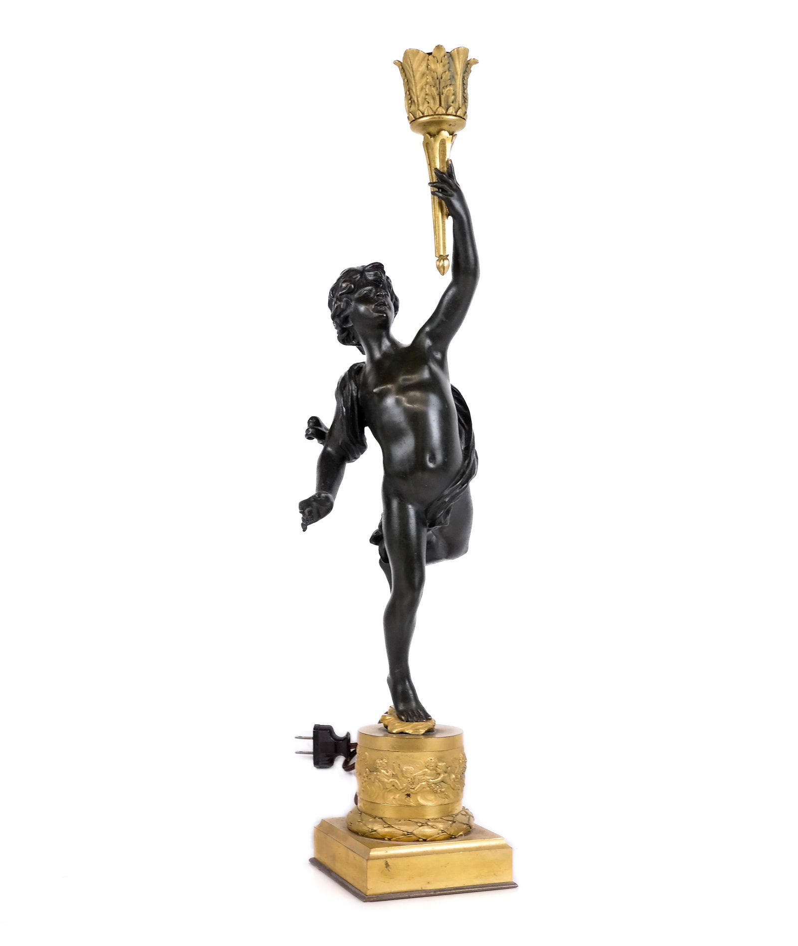 Louis XV Gilt Bronze Allegorical Lamp (1 of 10)