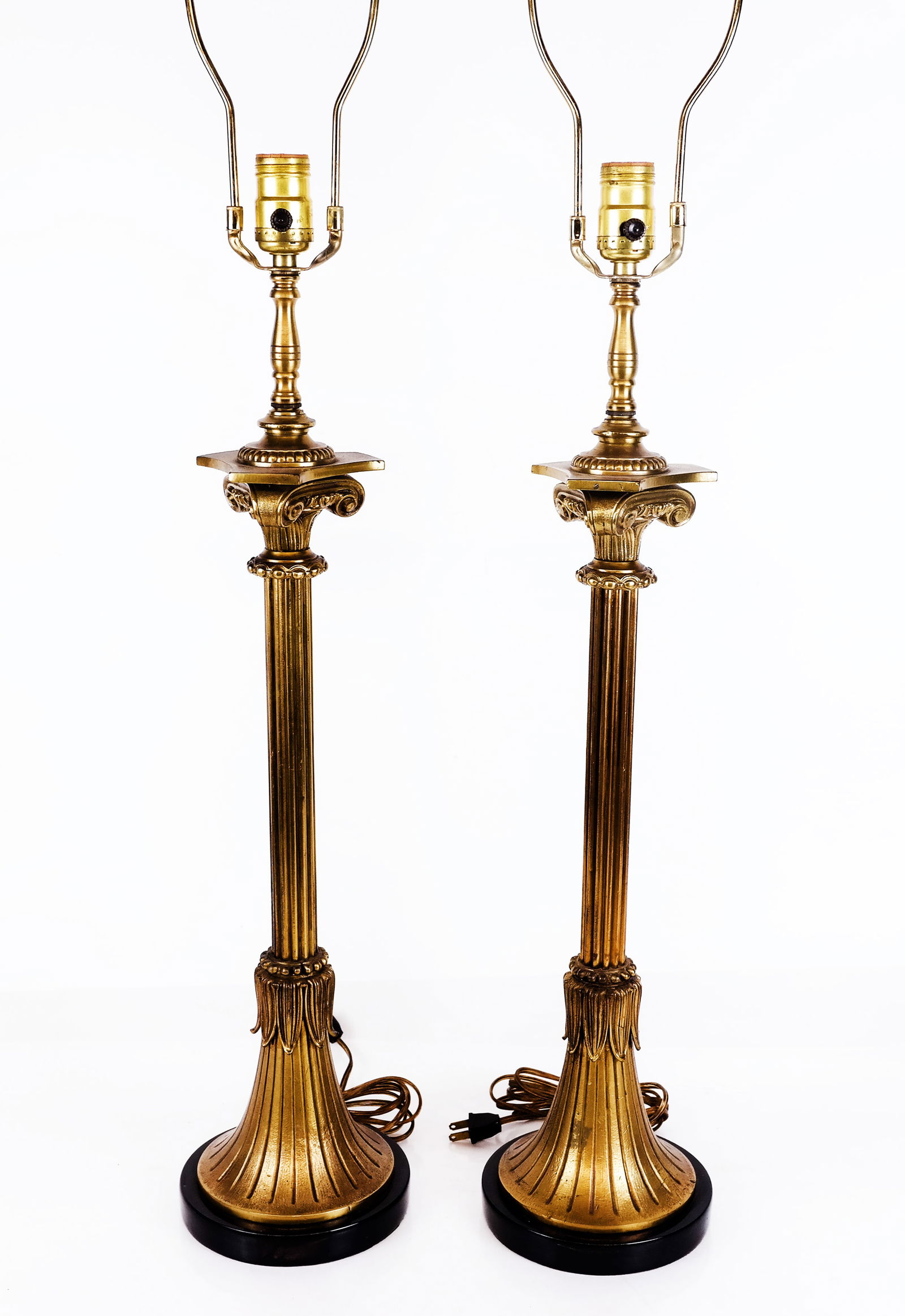 Pair of French Brass Table Lamps, 20th C. (1 of 7)