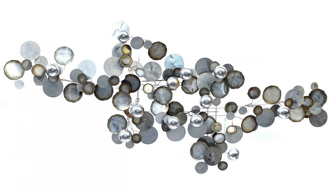 Curtis Jere Abstract Sculpture: Welded Steel elements. Signed verso " © C. Jere ". 62" long x 28" high x 12" deep.