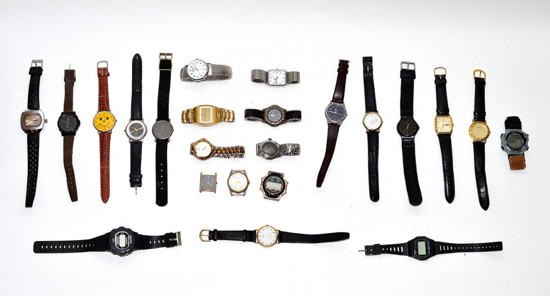 23 Assorted Vintage and Modern Men's Watches: Makers include: Canterbury, Lenser, Helbros, Timex, and many others. All sold as is.