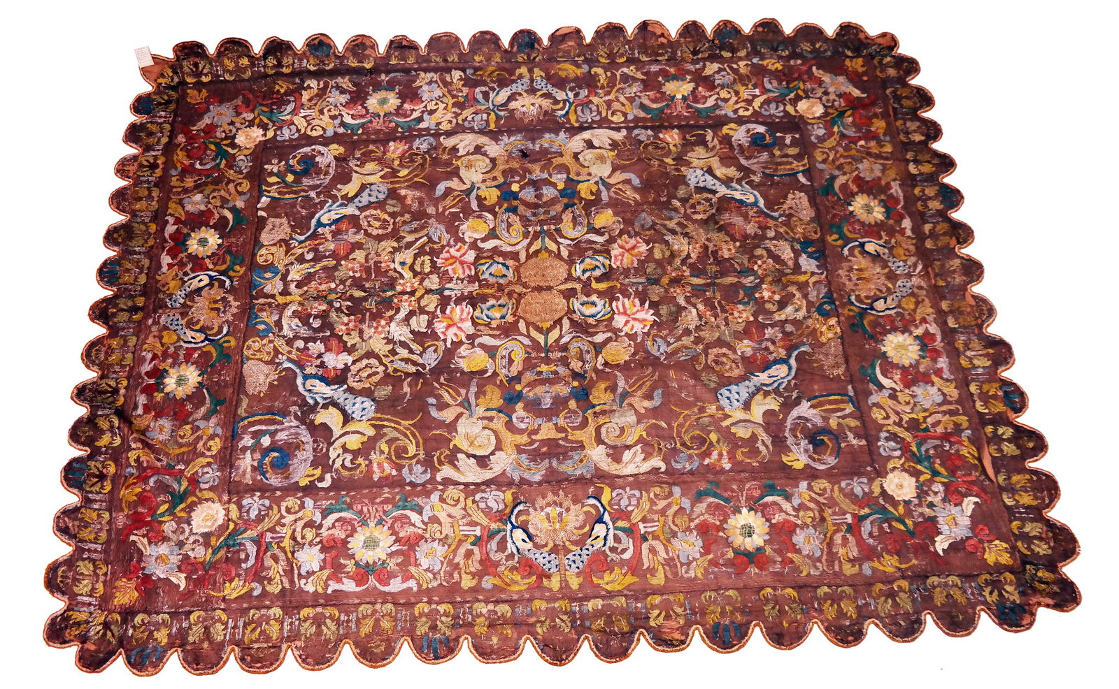 17th C. Italian Baroque Buratto Lace Table Cover (1 of 12)