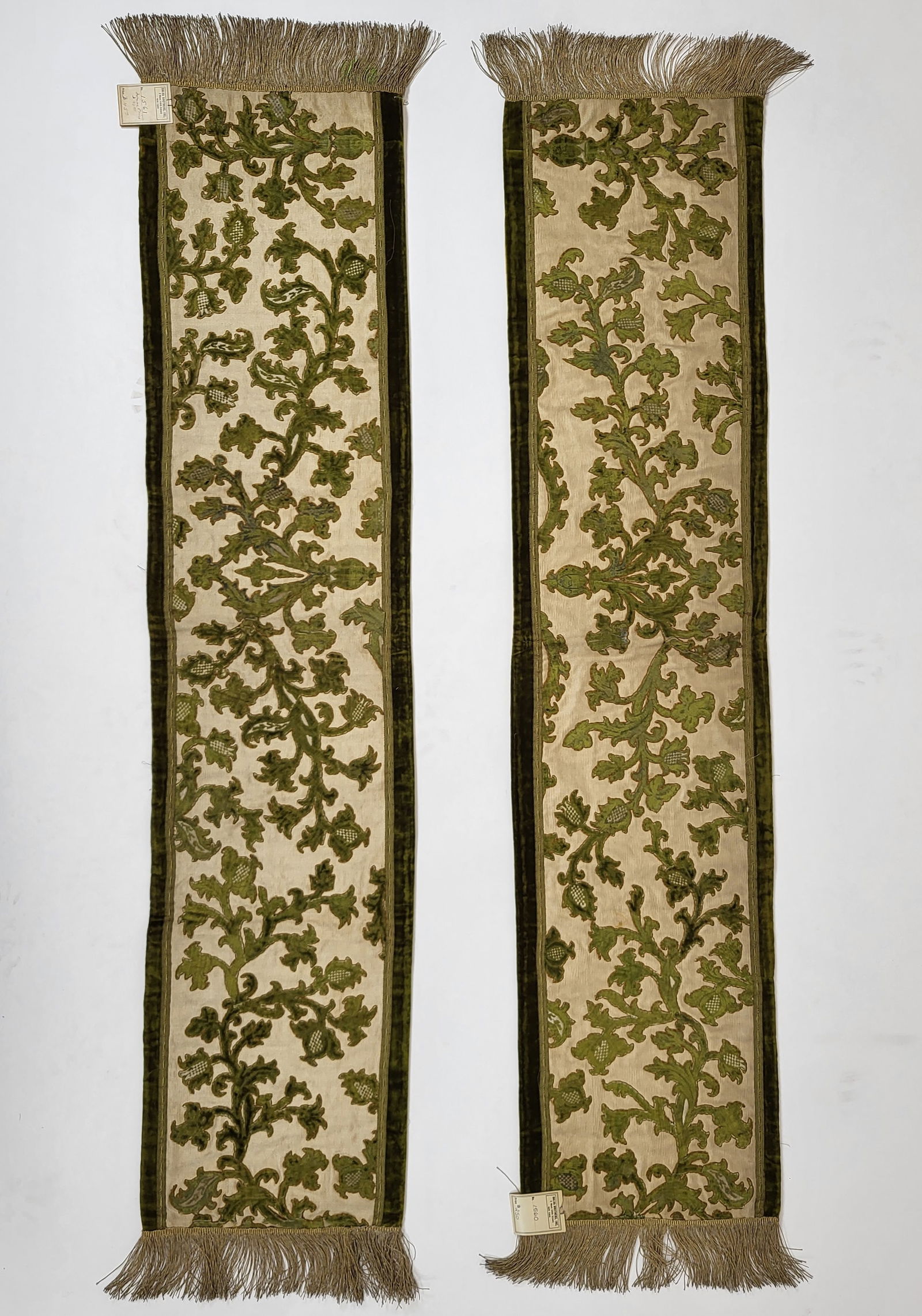 Pair of 17th/19th C. Appliqued Silk Velvet Runners (1 of 11)