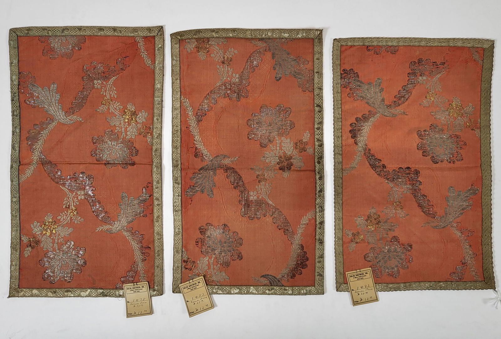 Set of 3 18th C. French Rococo Brocaded Silk Mats (1 of 11)