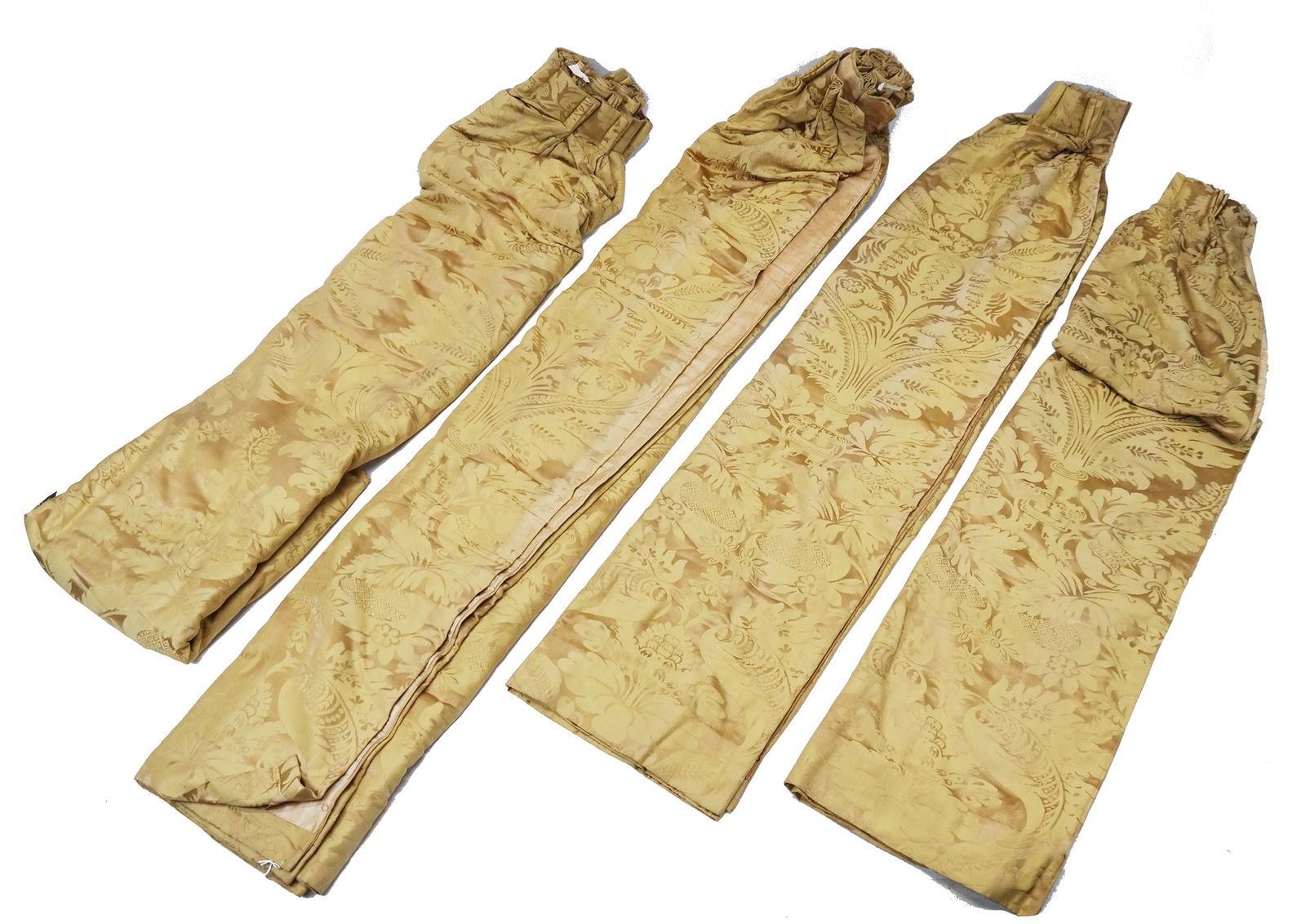 Set of 4 Rococo Revival Silk & Cotton Curtains (1 of 9)