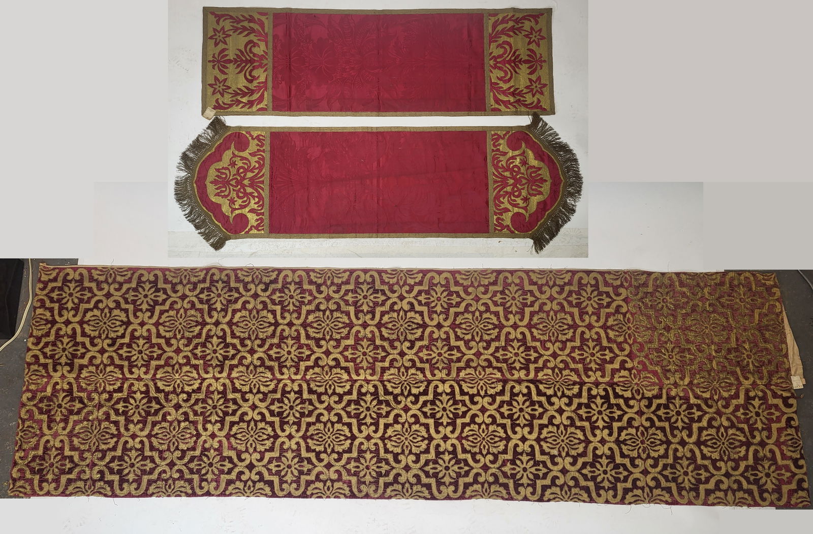 Gold Appliqued Silk Damask & Velvet Panels (4) (1 of 20)