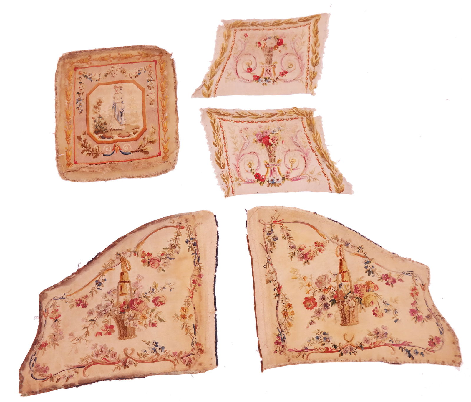 18th/19th C. French Tapestry Chair Panels (5) (1 of 20)