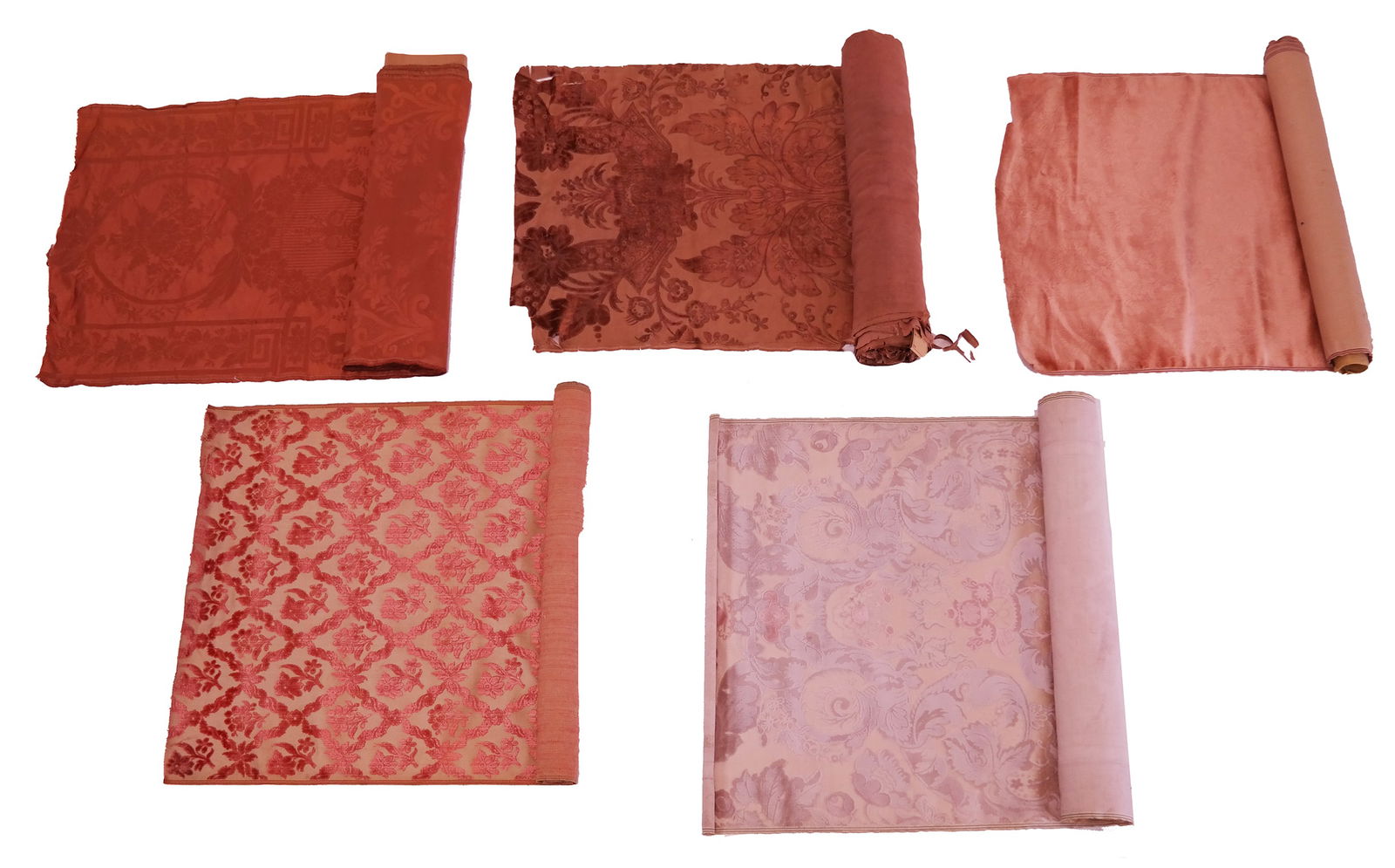 18th C. Revival Orange & Pink Velvets & Damasks (1 of 20)