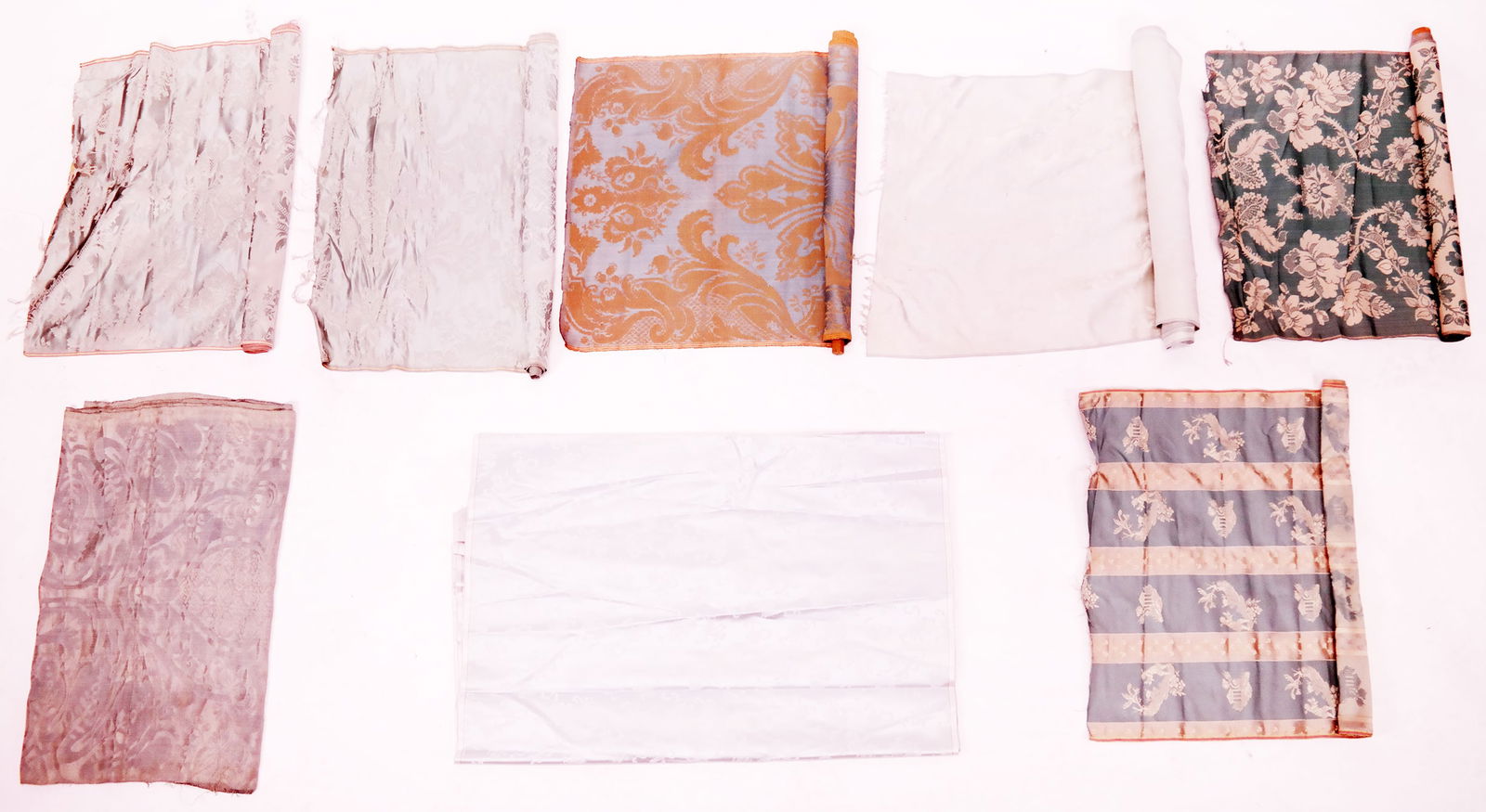 Group of 8 18th/19th C. Light Blue Silk Damasks (1 of 10)