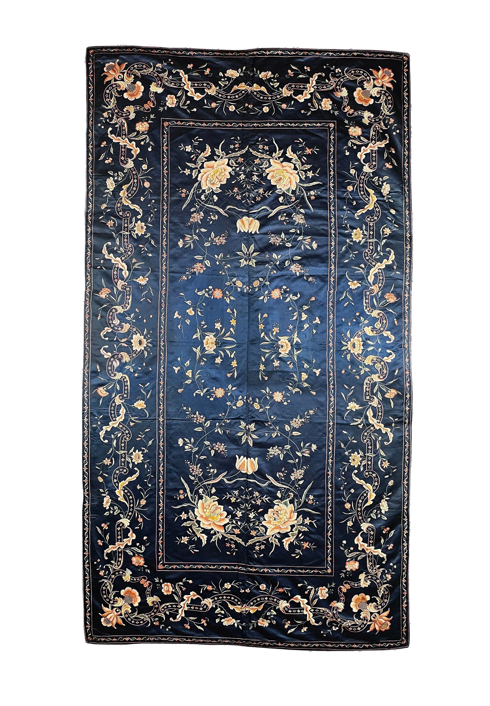 18th C. Chinese Export Embroidered Silk Coverlet (1 of 6)