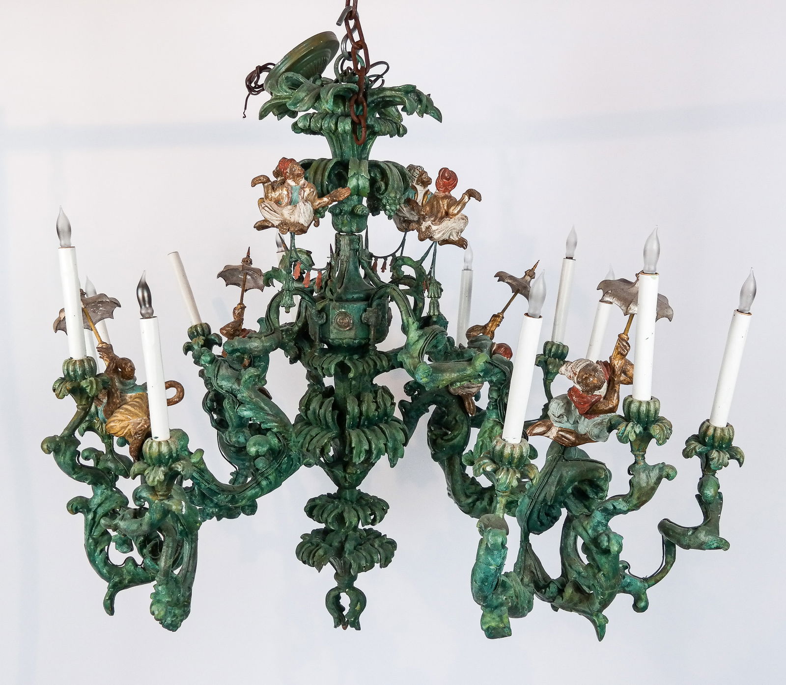 Venetian Rococo Chandelier with Carved Monkeys (1 of 14)