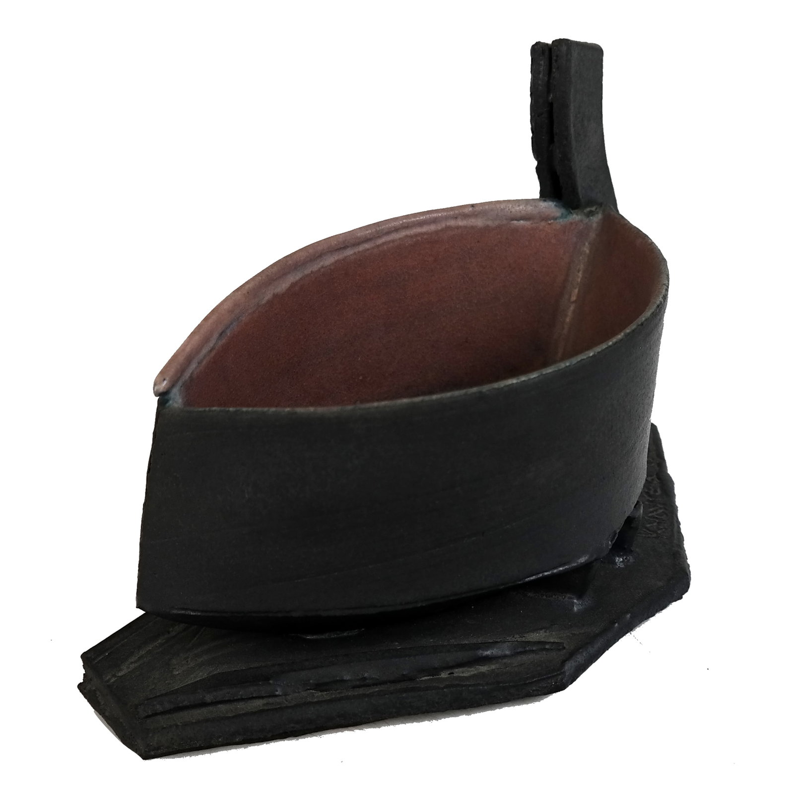 Ken VAVREK: "Black Desert" - Ceramic Sculpture: Ceramic sculpture titled "Black Desert," signed "Ken Vavrek" (American, b. 1939) and dated, 84. Provenance: From the Collection of Brendelle & Fred Walden. [5" H x 7" W x 4" D].