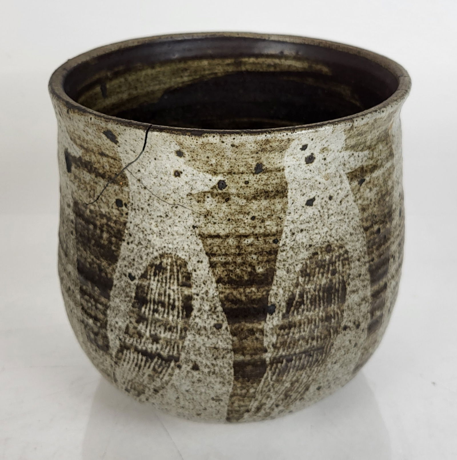 20th C. Signed Decorated Animistic Ceramic Vase (1 of 8)