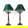 Pair French Empire Bronze Candelabra Lamps