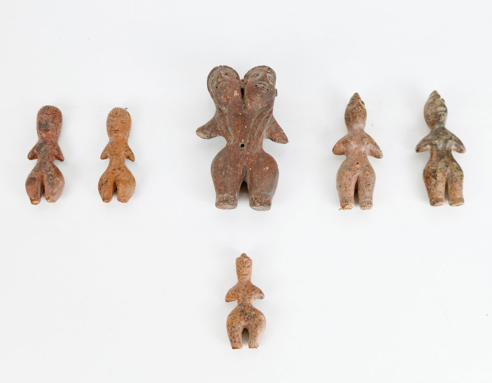 Six Aztec Ceramic Miniature Sculptures (1 of 10)
