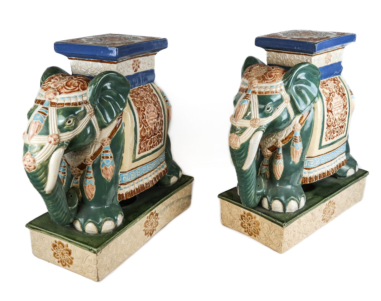 Pair of Chinese Elephant-Form Garden Seats (1 of 12)