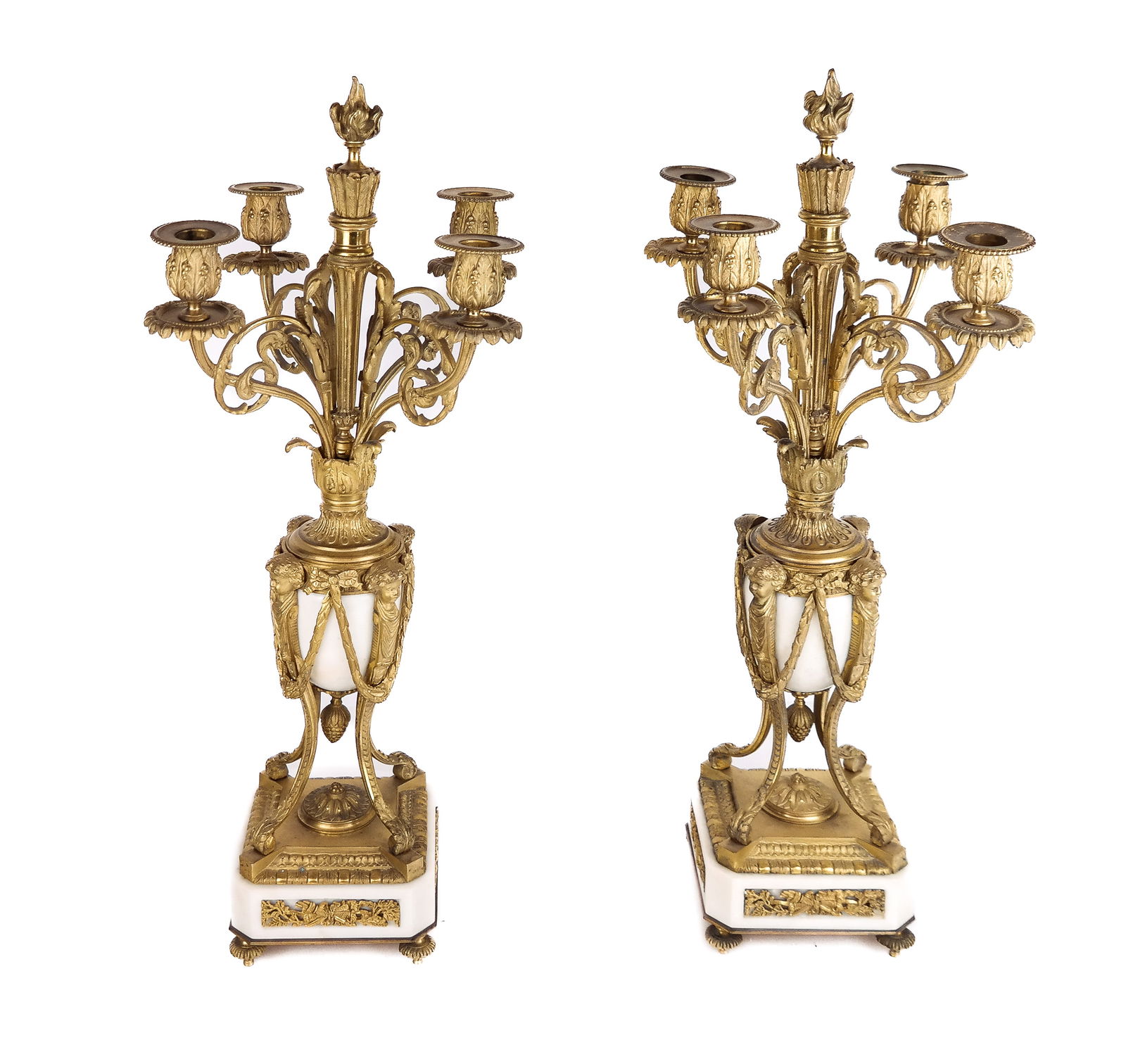 Pair of Bronze And Marble Candelabra (1 of 11)