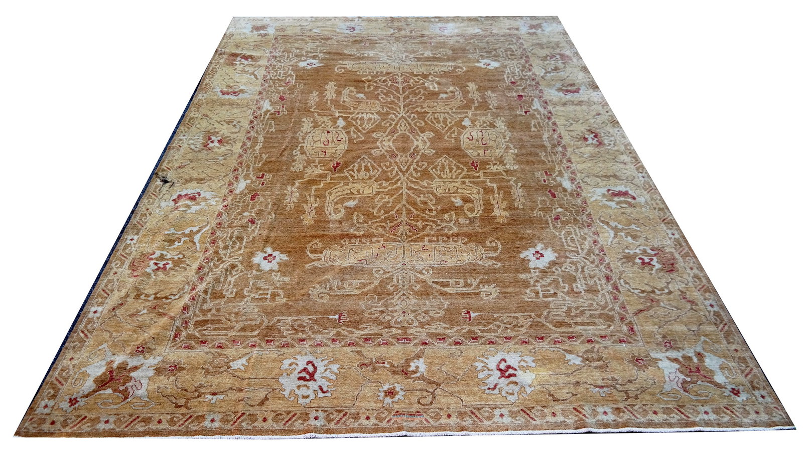 Turkish Oushak Rug: Turkish Oushak rug. [210" x 147"]. Property from a Westchester Estate.