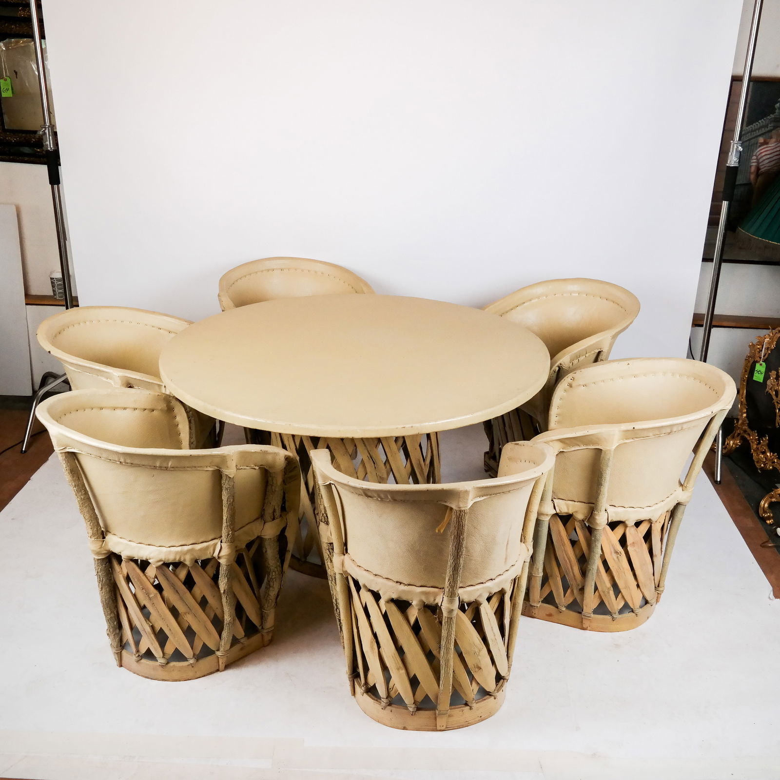 Mexican Equipale Table and Six Chairs (1 of 14)