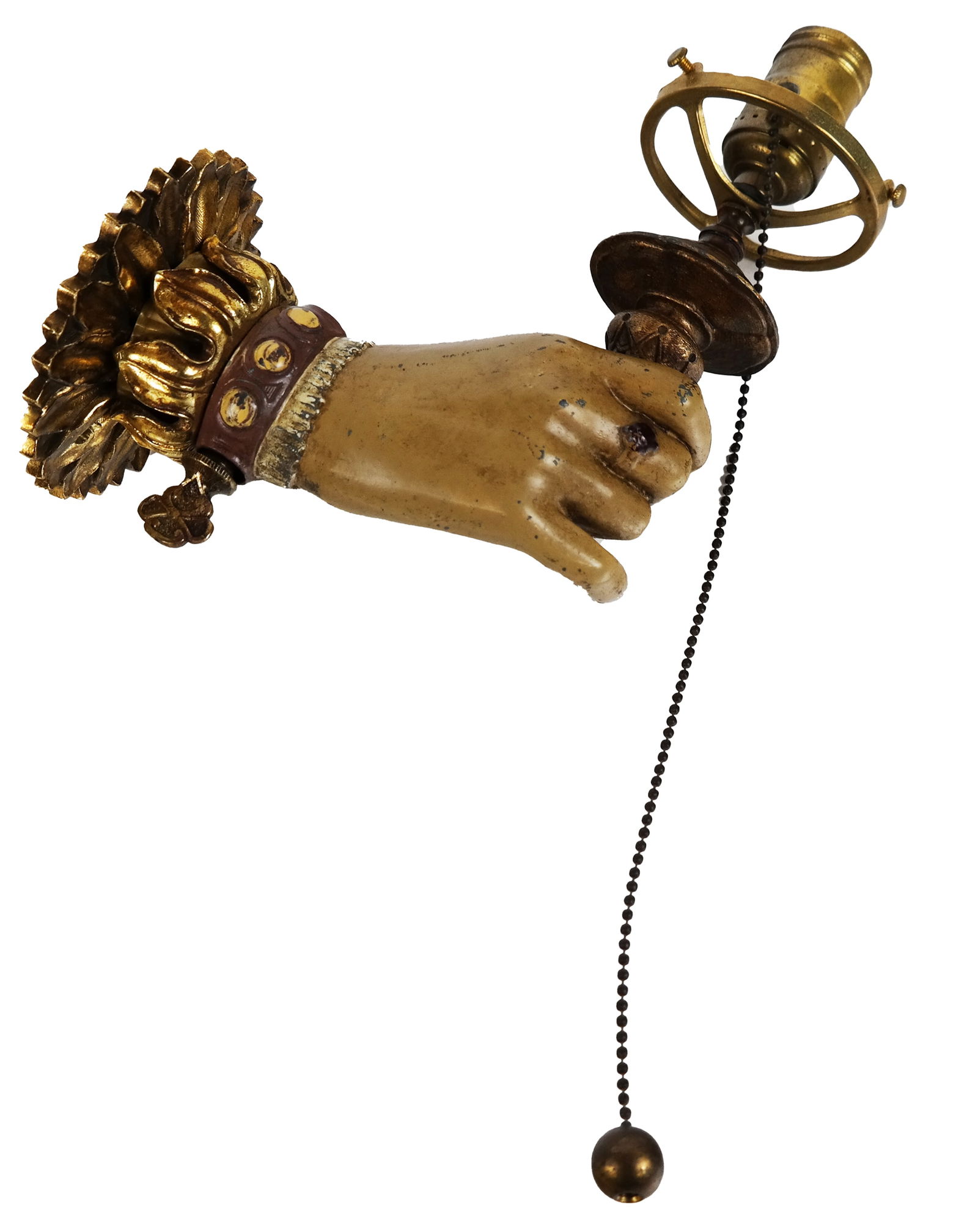 Cold Painted and Gilt Bronze Hand Form Sconce (1 of 10)