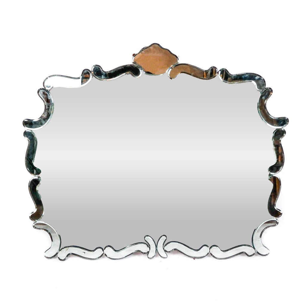 Mid-Century Modern Venetian Scalloped Mirror (1 of 8)