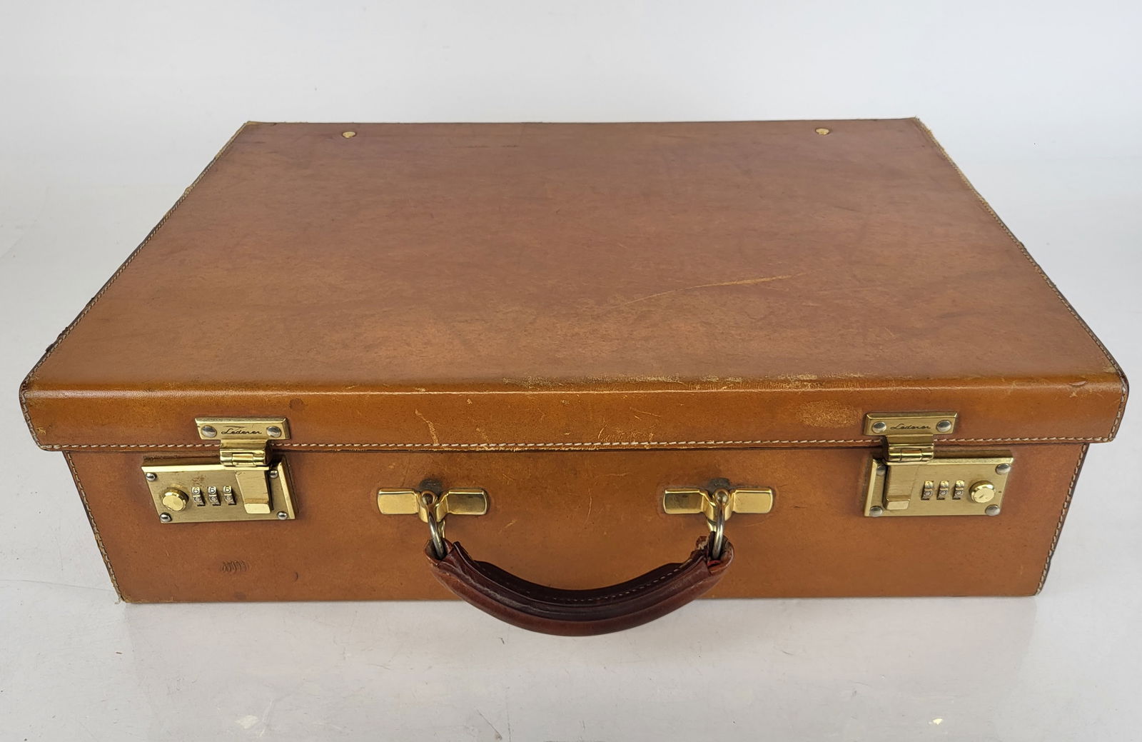 Vintage Lederer Tan Leather Hardside Briefcase (1 of 15)